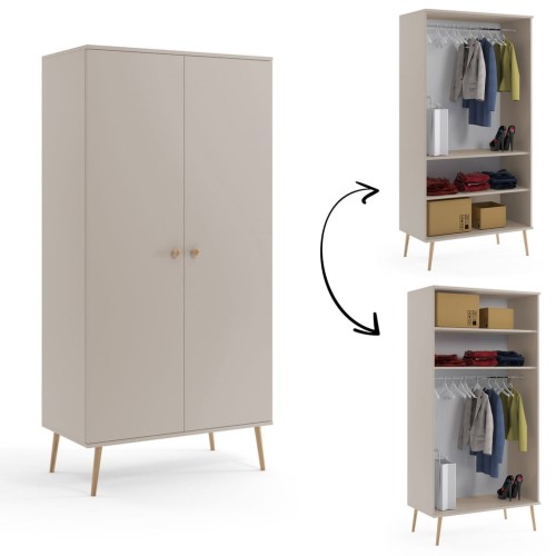 Szafa drążek i półki KASZMIR do sypialni pokoju boho skandynawska