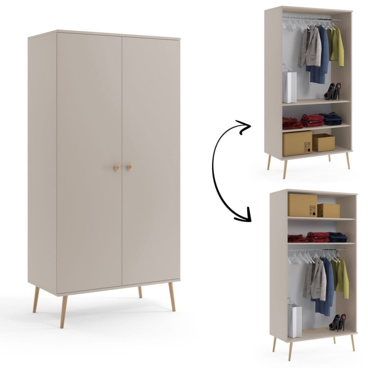 Szafa drążek i półki KASZMIR do sypialni pokoju boho skandynawska