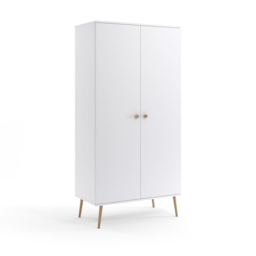 Szafa drążek i półki BIAŁA do sypialni pokoju boho skandynawska