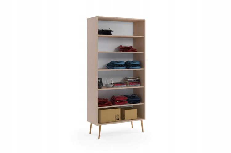 Szafa z półkami MACCHIATO do sypialni pokoju boho skandynawska