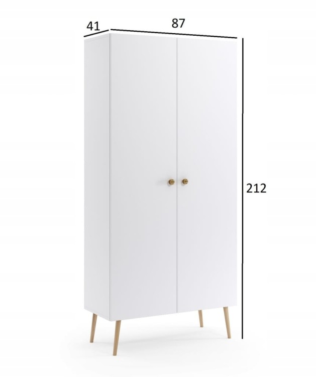 Szafa z półkami KASZMIR do sypialni pokoju boho skandynawska