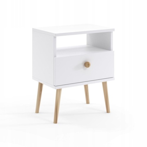 Szafka nocna stolik do sypialni BIAŁY boho