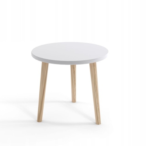 Stolik kawowy BIAŁY 67 cm boho skandynawia