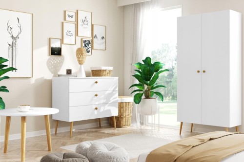 Stolik kawowy BIAŁY 67 cm boho skandynawia