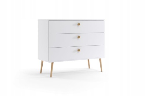 Komoda z szufladami 100 cm BIAŁA boho styl do sypialni pokoju salonu