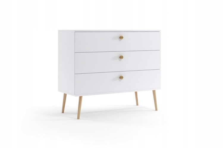 Komoda z szufladami 100 cm BIAŁA boho styl do sypialni pokoju salonu