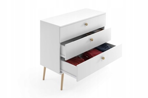 Komoda z szufladami 100 cm BIAŁA boho styl do sypialni pokoju salonu