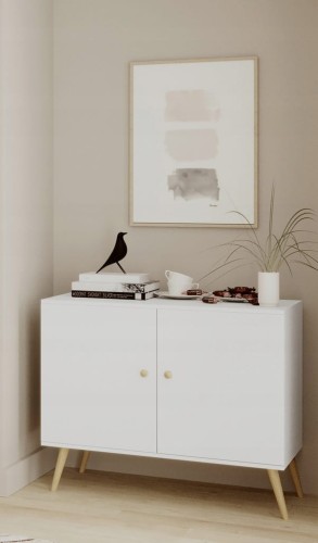 Komoda 100 cm BIAŁA boho styl do sypialni pokoju salonu