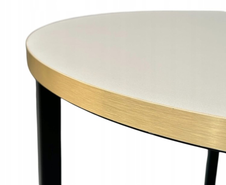 Stoliki kawowe okrągłe 2w1 kaszmir + złoto + czarna podstawa NOWOŚĆ