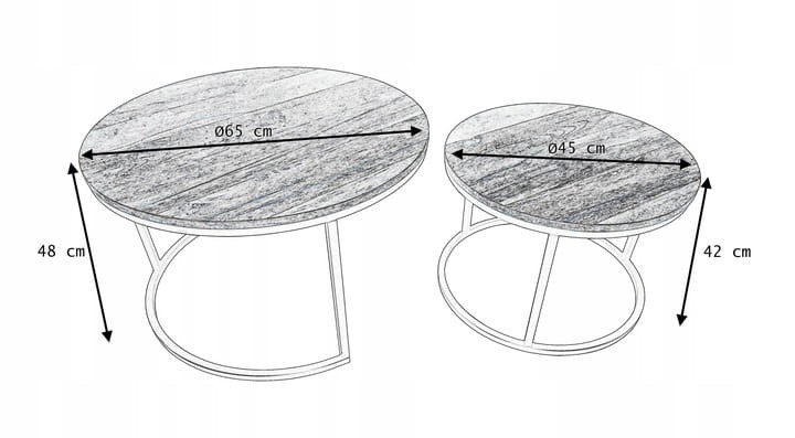 Stoliki kawowe okrągłe 2w1 kaszmir + złoto + czarna podstawa NOWOŚĆ