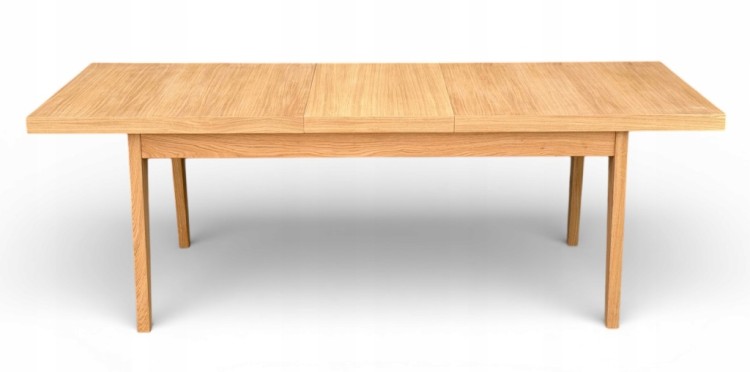 Zestaw Stół FORNIR noga V 90x180/220 cm + 6 dębowe krzesła sztaplowane