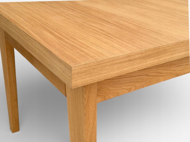 Zestaw Stół FORNIR noga V 90x180/260 cm + 6 dębowe krzesła sztaplowane