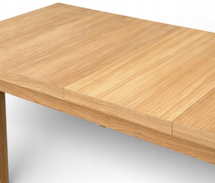 Zestaw Stół FORNIR noga V 90x180/260 cm + 6 dębowe krzesła sztaplowane