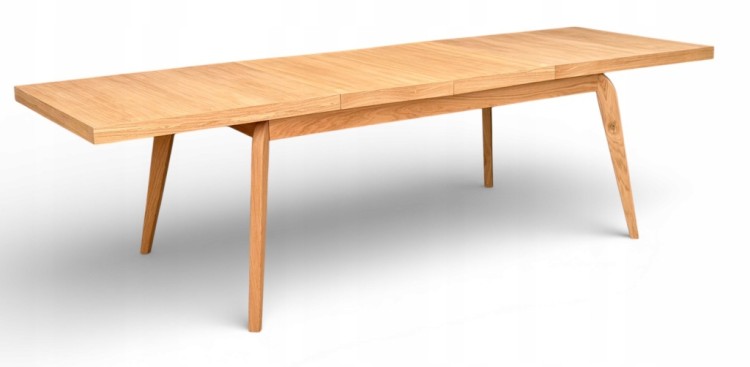 Zestaw Stół prostokątny FORNIR 90x180/260 cm + 6 dębowe krzesła sztaplowane