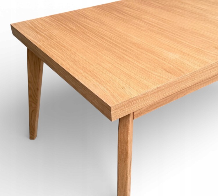 Zestaw Stół prostokątny FORNIR 90x180/220 cm + 4 dębowe krzesła sztaplowane