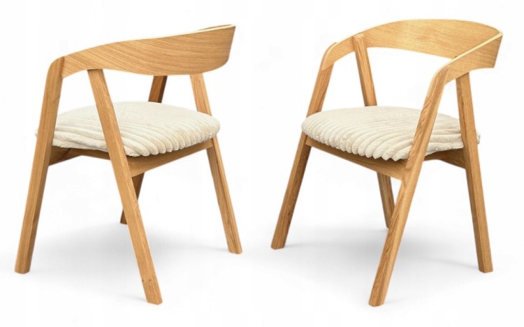 Zestaw Stół prostokątny FORNIR 90x180/220 cm + 4 dębowe krzesła sztaplowane