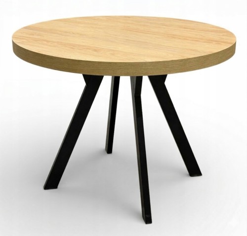 Stół okrągły nierozkładany 100 cm HIKORA Egger nogi metalowe Y czarne