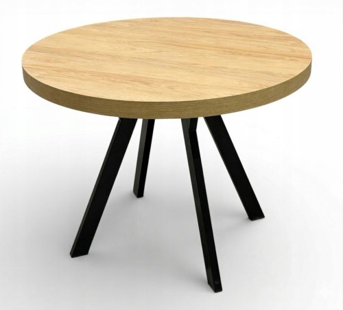 Stół okrągły nierozkładany 100 cm HIKORA Egger nogi metalowe Y czarne