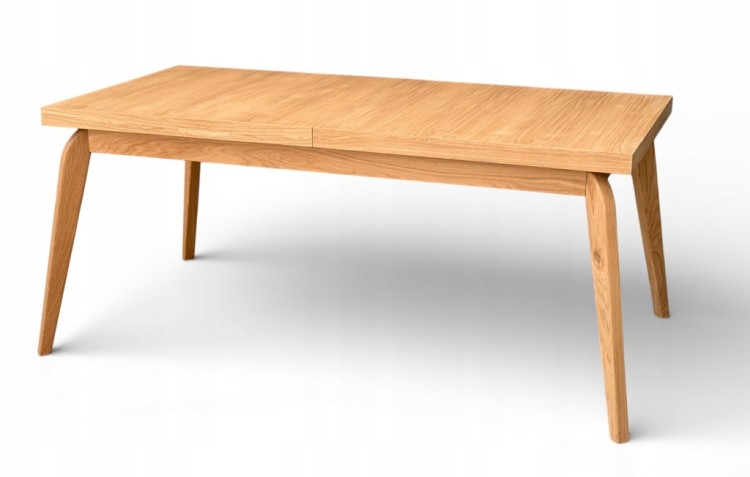 Stół prostokątny FORNIR dębowy rozkładany 90x180/220 cm nogi DĘBOWE