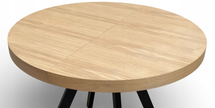 Zestaw stół fornirowany 110/310 nogi Y metal + 4 krzesła dębowe sztaplowane