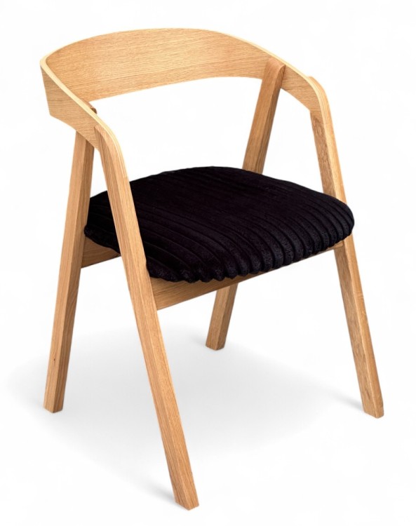 Zestaw stół fornirowany 110/310 nogi Y metal + 4 krzesła dębowe sztaplowane