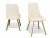 Eleganckie Krzesło Tapicerowane ZŁOTE NOGI Kremowe GLAMOUR Loft 2 szt