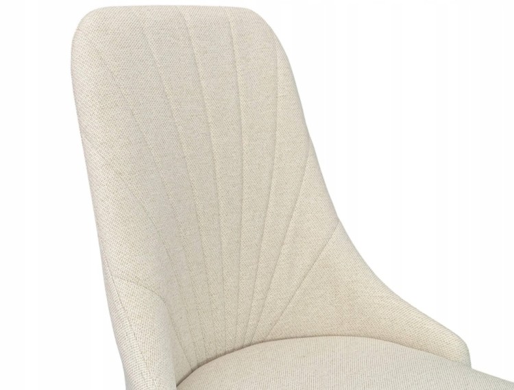 Eleganckie Krzesło Tapicerowane ZŁOTE NOGI Kremowe GLAMOUR Loft 4 szt