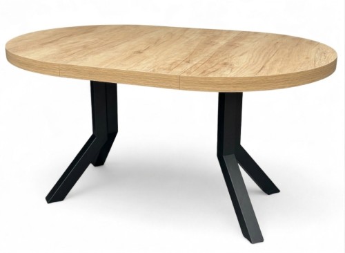 Stół okrągły NEBRASKA 110/210 cm nogi metalowe SLIM czarny