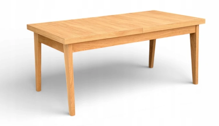 Stół prostokątny FORNIR dębowy rozkładany 90x180/220 cm nogi DĘBOWE V
