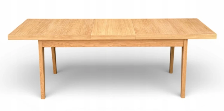 Stół prostokątny FORNIR dębowy rozkładany 90x180/220 cm nogi DĘBOWE V