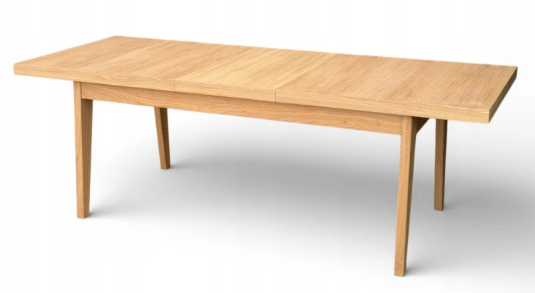 Stół prostokątny FORNIR dębowy rozkładany 90x180/220 cm nogi DĘBOWE V