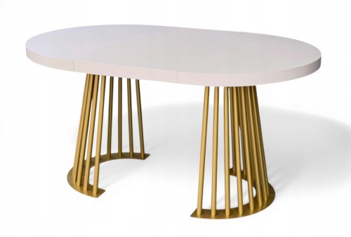 Stół ZŁOTY lamel blat rozkładany KASZMIR 110/310 cm glamour