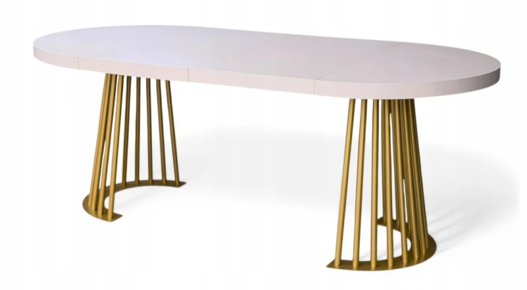 Stół ZŁOTY lamel blat rozkładany KASZMIR 110/310 cm glamour