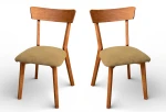 4x Krzesło Dębowe WALNUT NORTH Tapicerowane Oliwkowe
