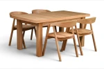 Zestaw Stół Fornir Classic Oak 90x160/200 cm + 4 krzesła dębowe