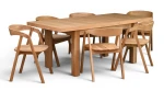 Zestaw Stół Fornir Classic Oak 90x160/200 cm + 6 krzeseł dębowych