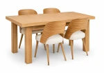 Zestaw 4x krzesło MUSZELKA + stół fornirowany CLASSIC OAK 90x160/200 cm