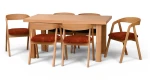 Zestaw 6x krzesło dębowe sztaplowane CINNAMON + stół fornirowany CLASSIC OAK 90x160/200 cm