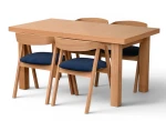 Zestaw 4x krzesło dębowe sztaplowane granatowe + stół fornirowany CLASSIC OAK 90x160/200 cm 