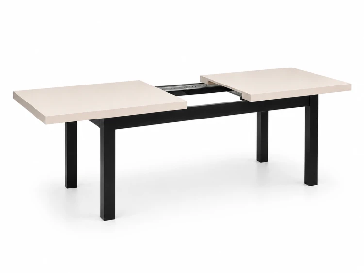 Stół R-7 90x160-210 cm Czarny + Kaszmir z rozsuniętym blatem przed dołożeniem wkładki.png