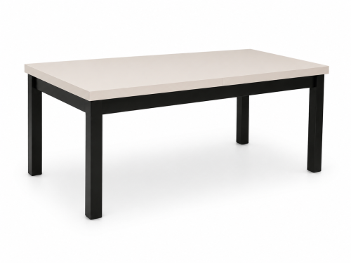 Stół R-7 Czarny z blatem Kaszmir 90x170-250 cm przed rozłożeniem