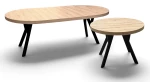 Stół okrągły rozkładany DĄB ARTISAN Ø 110/210 cm + nogi drewniane Y czarne