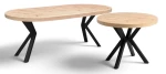 Stół okrągły rozkładany DĄB ARTISAN Ø 110/210 cm + nogi metalowe X czarne