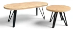 Stół okrągły rozkładany DĄB ARTISAN Ø 110/210 cm + nogi metalowe INDUSTRIALNE czarne