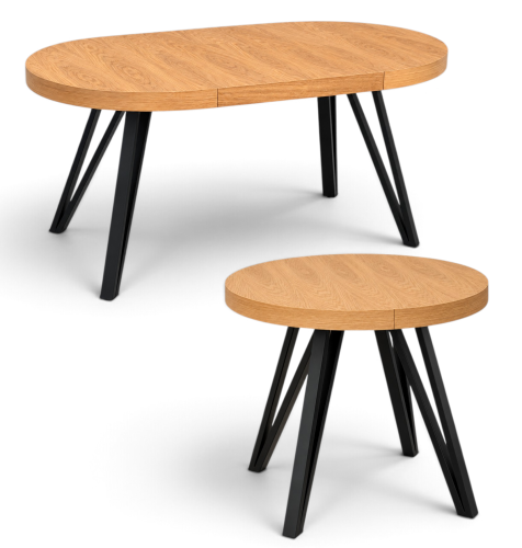Stół RO-7 Fornirowany 80 cm, nogi metal slim industrial czarne - miniatura.png