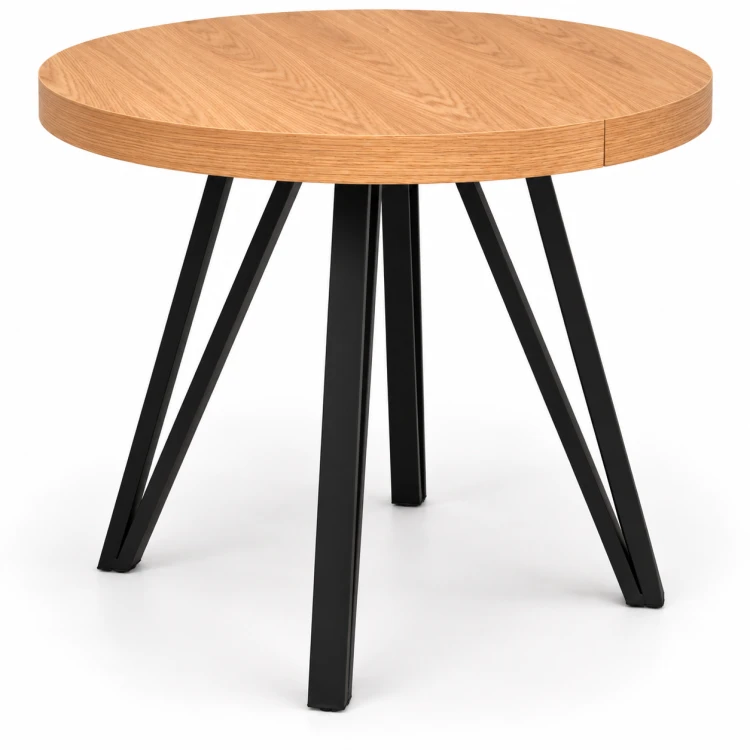 Stół RO-7 Fornirowany 80 cm, nogi metal slim industrial czarne - ujęcie drugie.png