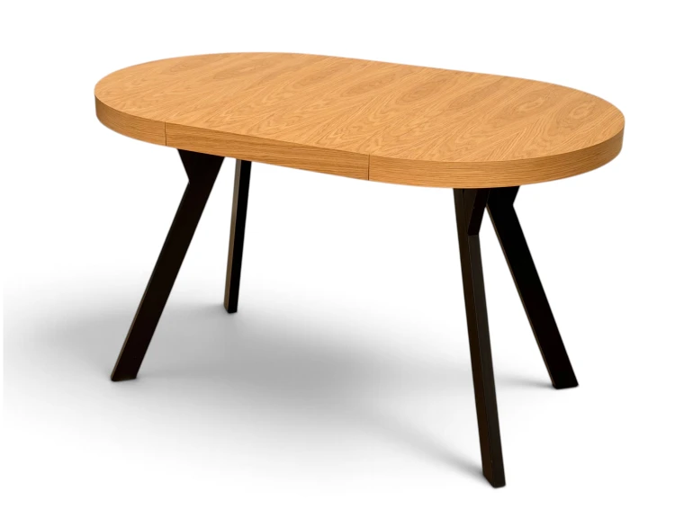 Stół Fornir 80-130 cm nogi metal y czarne - stół po rozłożeniu