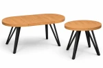 Stół okrągły rozkładany Ø80/130 cm FORNIR Nogi Metal Industrial Slim Czarne